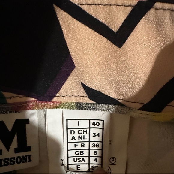 M MISSONI Crop Pants Chevron Zig-Zag Cuffed Pink Multi - Picture 6 of 6